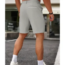 New OUKU Men's Dress Shorts Burmuda Shorts Work Shorts Pocket Plain Comfort Breathable Knee Length Outdoor Business Fashion Casual Black White