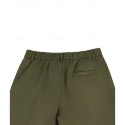 Best OUKU Men's Dress Shorts Burmuda Shorts Work Shorts Pocket Elastic Waist Plain Comfort Breathable Knee Length Outdoor Business Fashion Casual Black Khaki