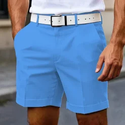 OUKU Men's Dress Shorts Burmuda Shorts Work Shorts Pocket Plain Comfort Knee Length Outdoor Business Fashion Casual Black White