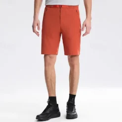 Outlet OUKU Men's Dress Shorts Burmuda Shorts Work Shorts Ruched Pocket Plain Comfort Breathable Knee Length Outdoor Business Fashion Casual Black Orange