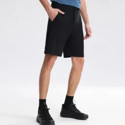 Outlet OUKU Men's Dress Shorts Burmuda Shorts Work Shorts Ruched Pocket Plain Comfort Breathable Knee Length Outdoor Business Fashion Casual Black Orange