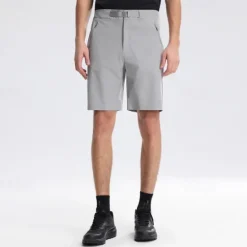 Outlet OUKU Men's Dress Shorts Burmuda Shorts Work Shorts Ruched Pocket Plain Comfort Breathable Knee Length Outdoor Business Fashion Casual Black Orange