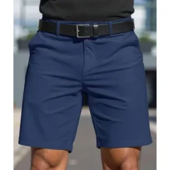 Best OUKU Men's Dress Shorts Burmuda Shorts Work Shorts Pocket Plain Comfort Breathable Knee Length Outdoor Business Fashion Casual Black White