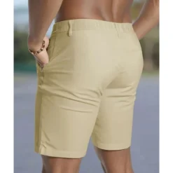Best OUKU Men's Dress Shorts Burmuda Shorts Work Shorts Pocket Plain Comfort Breathable Knee Length Outdoor Business Fashion Casual Black White