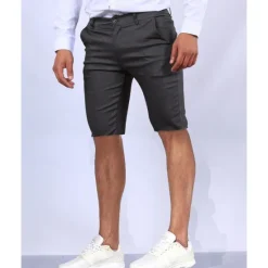 Sale OUKU Men's Dress Shorts Burmuda Shorts Work Shorts Golf Shorts Pocket Plain Comfort Breathable Knee Length Outdoor Business Fashion Casual Black White