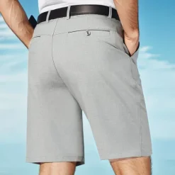 Discount OUKU Men's Dress Shorts Casual Shorts High Rise Solid Colored Breathable Lightweight Knee Length Casual Basic Classic White gray Black High Waist Inelastic