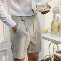 Clearance OUKU Men's Dress Shorts Summer Shorts Work Shorts Casual Shorts Pocket Plain Comfort Short Formal Party Work Fashion Classic Style Navy Blue Apricot Micro-elastic
