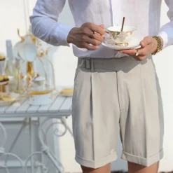 Clearance OUKU Men's Dress Shorts Summer Shorts Work Shorts Casual Shorts Pocket Plain Comfort Short Formal Party Work Fashion Classic Style Navy Blue Apricot Micro-elastic