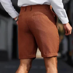 Hot OUKU Men's Dress Shorts Summer Shorts Work Shorts Golf Shorts Pocket Plain Comfort Breathable Short Outdoor Vacation Sport Casual Coffee
