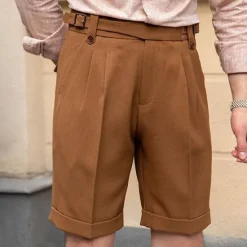 Discount OUKU Men's Dress Shorts Summer Shorts Work Shorts Casual Shorts Pocket Plain Comfort Short Formal Party Work Fashion Classic Style Black White Micro-elastic
