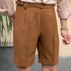 Discount OUKU Men's Dress Shorts Summer Shorts Work Shorts Casual Shorts Pocket Plain Comfort Short Formal Party Work Fashion Classic Style Black White Micro-elastic