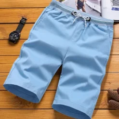 Sale OUKU Men's Dress Shorts Work Shorts Drawstring Elastic Waist Multi Pocket Plain Comfort Wearable Knee Length Outdoor Sport Daily Fashion Casual Black Navy Blue