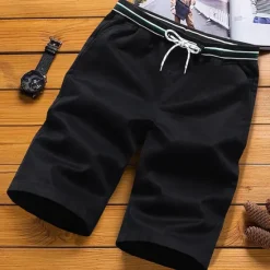 Sale OUKU Men's Dress Shorts Work Shorts Drawstring Elastic Waist Multi Pocket Plain Comfort Wearable Knee Length Outdoor Sport Daily Fashion Casual Black Navy Blue