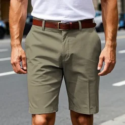 New OUKU Men's Dress Shorts Work Shorts Golf Shorts Pocket Plain Comfort Breathable Knee Length Outdoor Business Sports Casual Black Army Green