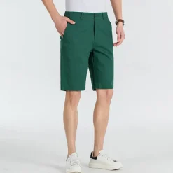 New OUKU Men's Dress Shorts Work Shorts Golf Shorts Pocket Plain Comfort Breathable Knee Length Outdoor Business Sports Casual Black White