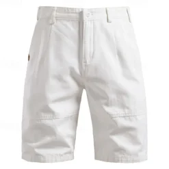 Best OUKU Men's Dress Shorts Work Shorts Golf Shorts Pocket Plain Comfort Breathable Knee Length Outdoor Business Sports Casual Black White