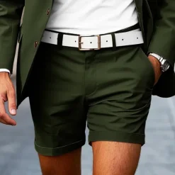Discount OUKU Men's Dress Shorts Work Shorts Golf Shorts Pocket Plain Comfort Breathable Short Outdoor Business Sports Casual White Yellow