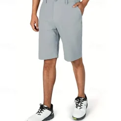 Hot OUKU Men's Dress Shorts Work Shorts Golf Shorts Zipper Pocket Plain Breathable Soft Casual Weekend Fashion Streetwear Black Light Grey Micro-elastic