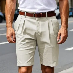Best OUKU Men's Dress Shorts Work Shorts Golf Shorts Pocket Plain Comfort Breathable Knee Length Outdoor Business Sports Casual Black Khaki