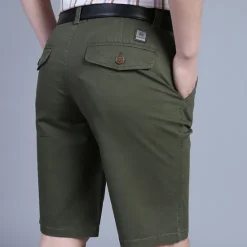 OUKU Men's Dress Shorts Work Shorts Golf Shorts Pocket Plain Comfort Breathable Knee Length Outdoor Business Sports Casual Army Green Blue