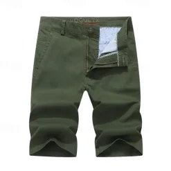 OUKU Men's Dress Shorts Work Shorts Golf Shorts Pocket Plain Comfort Breathable Knee Length Outdoor Business Sports Casual Army Green Blue