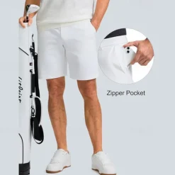 New OUKU Men's Dress Shorts Work Shorts Golf Shorts Pocket Plain Comfort Breathable Knee Length Outdoor Business Sports Casual Black White