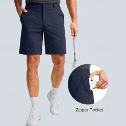 New OUKU Men's Dress Shorts Work Shorts Golf Shorts Pocket Plain Comfort Breathable Knee Length Outdoor Business Sports Casual Black White
