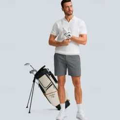 New OUKU Men's Dress Shorts Work Shorts Golf Shorts Pocket Plain Comfort Breathable Knee Length Outdoor Business Sports Casual Black White