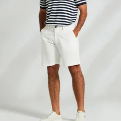 Hot OUKU Men's Dress Shorts Zipper Pocket Solid Color Breathable Knee Length Formal Wedding Party Chic & Modern Formal Navy Blue Micro-elastic White
