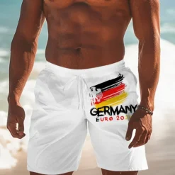 Outlet OUKU Men's Eagle Germany European pattern Swim Trunks Swim Shorts Board Shorts Mid Waist Fashion Streetwear Designer Casual Daily Holiday Pocket Drawstring Elastic Waist Designer Clothing Apparel