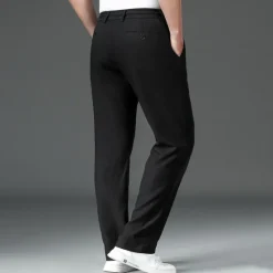 Discount OUKU Men's Easy Care Cotton Linen Athletic Pants Active Pants Trousers Drawstring Elastic Drawstring Waist Solid Color Wearable Full Length Formal Wedding Outdoor Elegant Vacation Light Khaki Black Micro-e