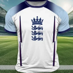 OUKU Men's England T Shirt Short Sleeve T shirt 3D Print Crew Neck Shirt Outdoor Athleisure Summer Spring Clothing Apparel S M L XL XXL XXXL Blue