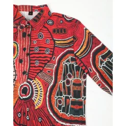 Best OUKU Men's Ethnic Shirt Long Sleeve Vintage Tribal Daily Wear Going out Fall & Winter Turndown Print Button-Down Burgundy Blue Brown