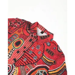 Best OUKU Men's Ethnic Shirt Long Sleeve Vintage Tribal Daily Wear Going out Fall & Winter Turndown Print Button-Down Burgundy Blue Brown