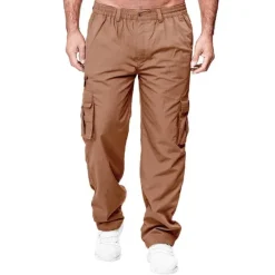 Clearance OUKU Mens Fashion Cargo Pants Casual Loose Trousers Multi-Pocket Outdoor Work Pants Jogger Athletic Sweatpants Navy