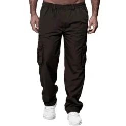 Clearance OUKU Mens Fashion Cargo Pants Casual Loose Trousers Multi-Pocket Outdoor Work Pants Jogger Athletic Sweatpants Navy