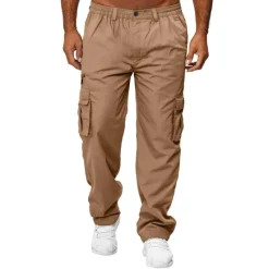 Clearance OUKU Mens Fashion Cargo Pants Casual Loose Trousers Multi-Pocket Outdoor Work Pants Jogger Athletic Sweatpants Navy