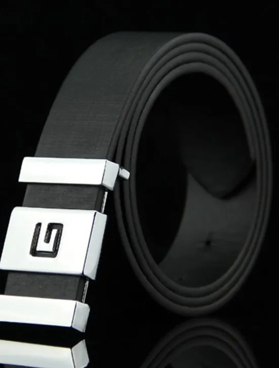 Outlet OUKU Men's Faux Leather Belt Casual Belt Black Blue Faux Leather leatherette Fashion Party Work Solid Color Office / Career Daily Wear