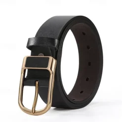 Hot OUKU Men's Faux Leather Belt PU Belt Black 1# Black 2# Alloy Plain Daily Wear Going out Weekend