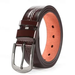 Outlet OUKU Men's Faux Leather Belt PU Belt Black Camel Alloy Plain Daily Wear Going out Weekend