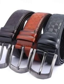 Discount OUKU Men's Faux Leather Belt PU Belt Camel Alloy Plain Daily Wear Going out Weekend Black
