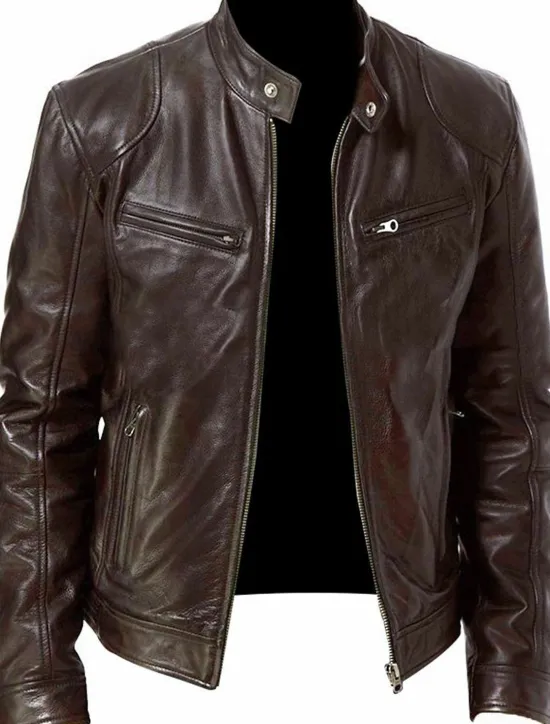 Outlet OUKU Men's Faux Leather Jacket Transition Jacket Biker Jacket Motorcycle Jacket Daily Thermal Warm Rain Waterproof Fall & Winter Solid Colored Stand Collar Regular Regular Fit Silver Black White Yellow