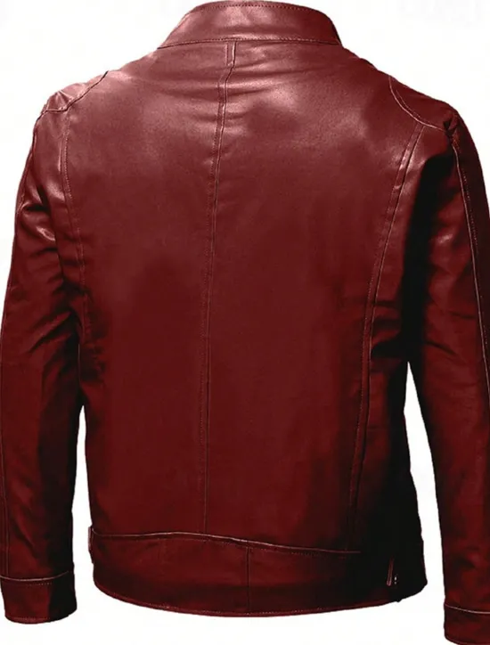Outlet OUKU Men's Faux Leather Jacket Transition Jacket Biker Jacket Motorcycle Jacket Daily Thermal Warm Rain Waterproof Fall & Winter Solid Colored Stand Collar Regular Regular Fit Silver Black White Yellow