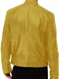 Outlet OUKU Men's Faux Leather Jacket Transition Jacket Biker Jacket Motorcycle Jacket Daily Thermal Warm Rain Waterproof Fall & Winter Solid Colored Stand Collar Regular Regular Fit Silver Black White Yellow