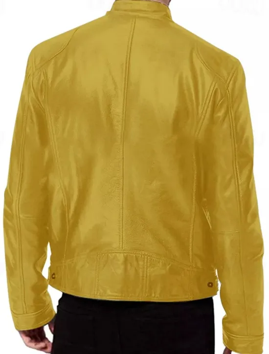 Outlet OUKU Men's Faux Leather Jacket Transition Jacket Biker Jacket Motorcycle Jacket Daily Thermal Warm Rain Waterproof Fall & Winter Solid Colored Stand Collar Regular Regular Fit Silver Black White Yellow