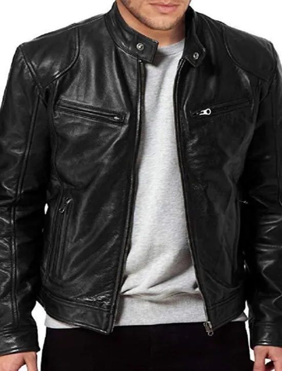 Outlet OUKU Men's Faux Leather Jacket Transition Jacket Biker Jacket Motorcycle Jacket Daily Thermal Warm Rain Waterproof Fall & Winter Solid Colored Stand Collar Regular Regular Fit Silver Black White Yellow