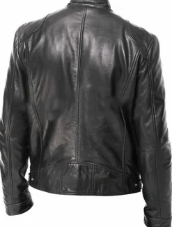 Outlet OUKU Men's Faux Leather Jacket Transition Jacket Biker Jacket Motorcycle Jacket Daily Thermal Warm Rain Waterproof Fall & Winter Solid Colored Stand Collar Regular Regular Fit Silver Black White Yellow