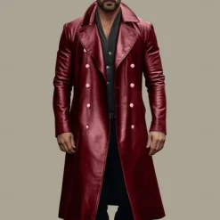 Discount OUKU Men's Faux Leather Jacket Transition Jacket Going out Spring & Fall Faux Leather Windbreaker Outerwear Clothing Apparel Solid Color Lapel Double Breasted