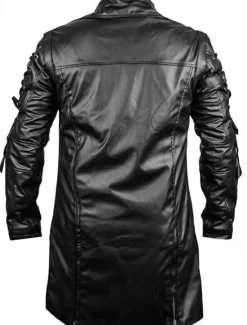 Best OUKU Men's Faux Leather Jacket Biker Jacket Red Leather Jacket Motorcycle Jacket Daily Vacation Windproof Warm Lace up Pocket Fall & Winter Plain Fashion Classic Lapel Long Faux Leather Black Wine Jacket