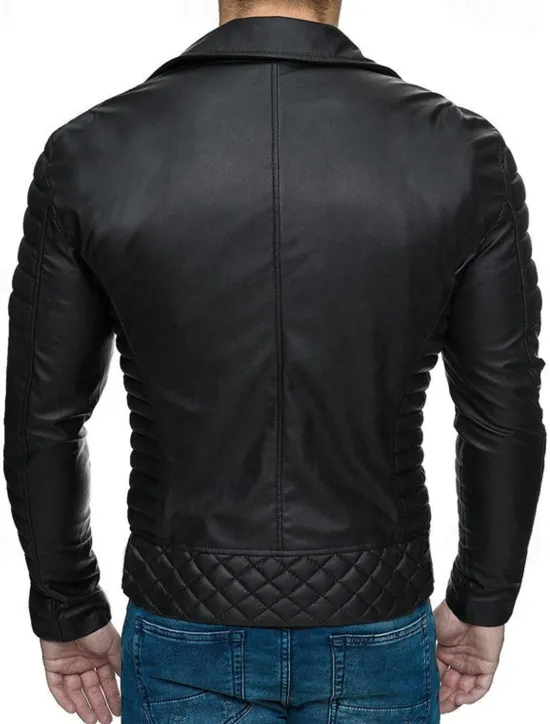 Outlet OUKU Men's Faux Leather Jacket Transition Jacket Biker Jacket Motorcycle Jacket Vacation Daily Windproof Warm Pocket Fall & Winter Plain Fashion Classic Lapel Regular Faux Leather Black Red Coffee Jacket